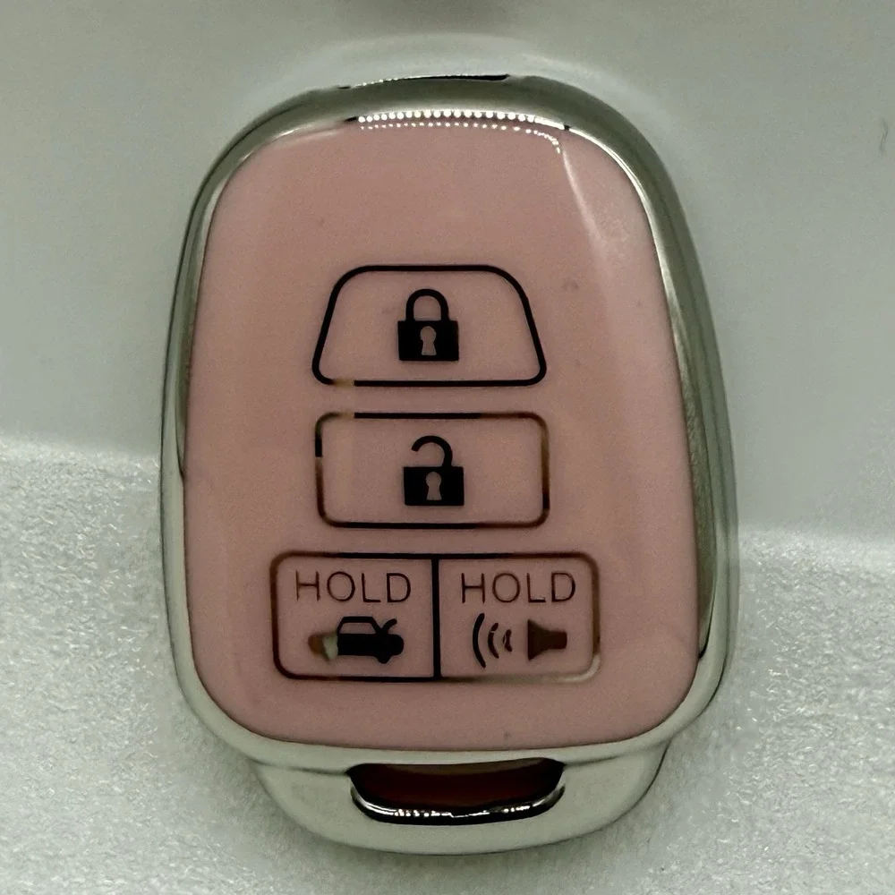 Pink Key Fob Skin 4 Button for Toyota Sequoia Camry Corolla Highlander Rav4 Note